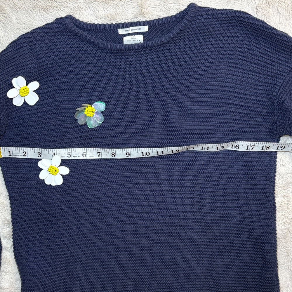 ZARA Knitwear Fancy Collection Navy Blue Sweater (Size 10Y / 140cm) - Picture 5 of 8